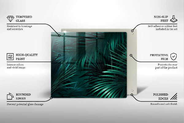 Protection plaque induction Feuilles de la jungle sauvage