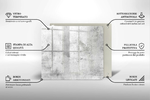 Protection plaque induction Texture béton