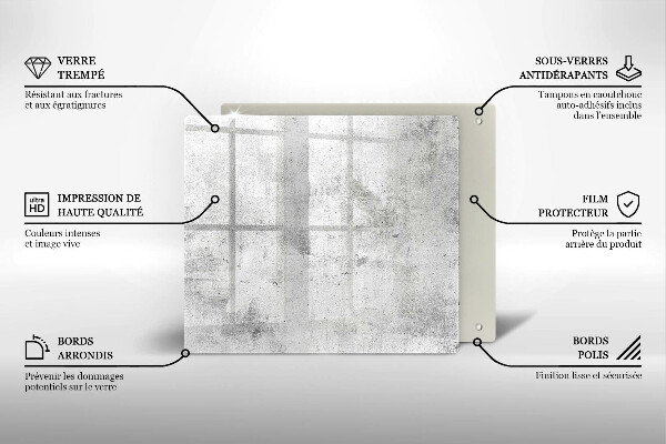 Protection plaque induction Texture béton
