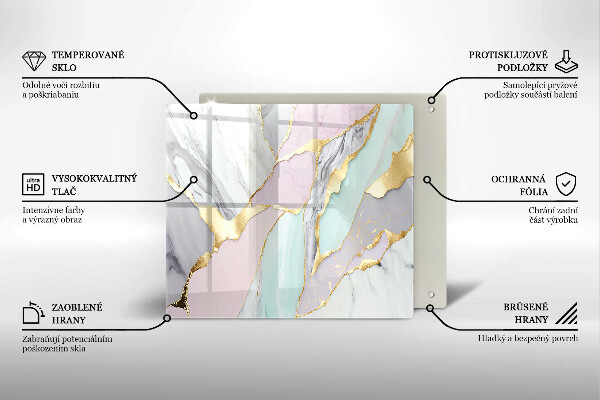 Protection plaque induction Marbre pastel
