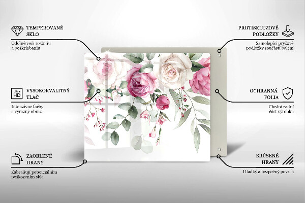 Protection plaque induction Roses aquarelles