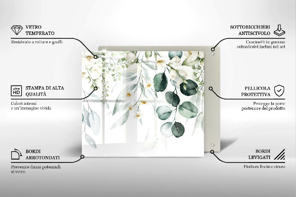 Protection plaque induction Plantes aquarelles