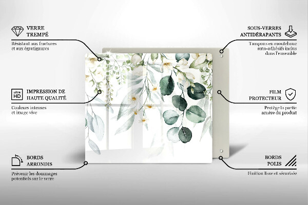 Protection plaque induction Plantes aquarelles