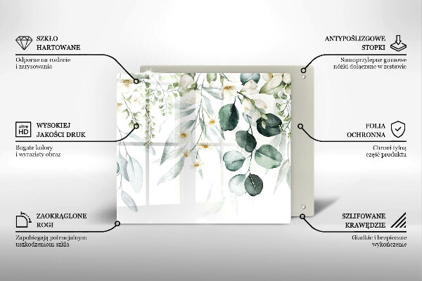 Protection plaque induction Plantes aquarelles