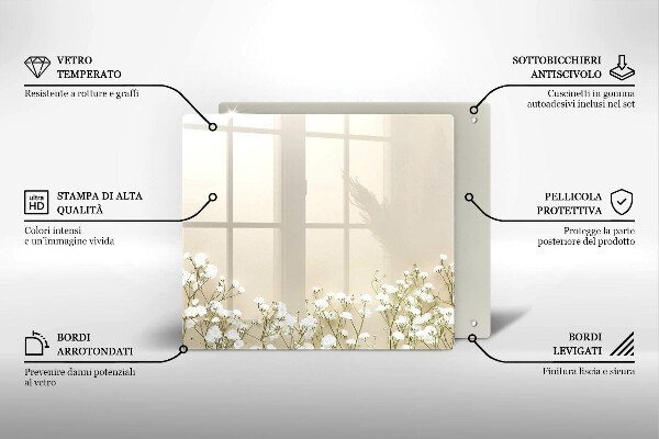 Protection plaque induction Fleurs de bohème en plâtre