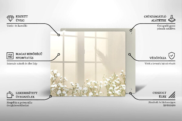 Protection plaque induction Fleurs de bohème en plâtre