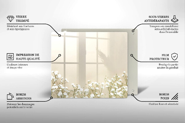 Protection plaque induction Fleurs de bohème en plâtre