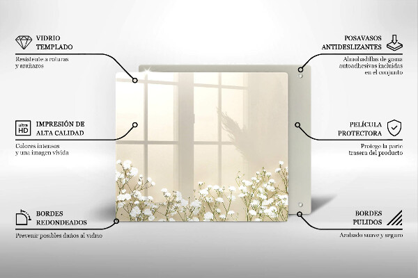 Protection plaque induction Fleurs de bohème en plâtre