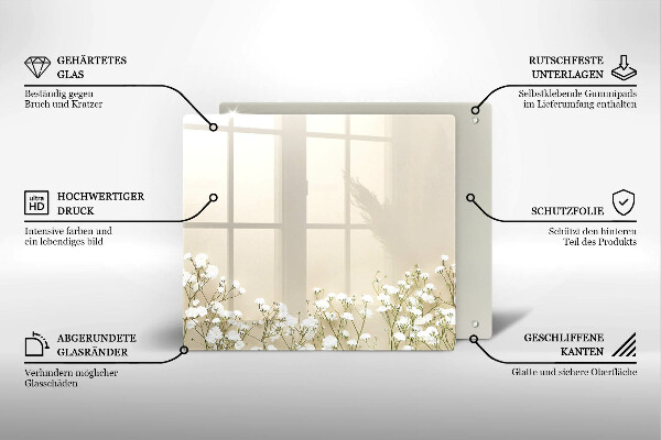 Protection plaque induction Fleurs de bohème en plâtre