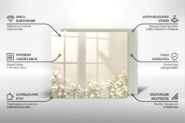 Protection plaque induction Fleurs de bohème en plâtre