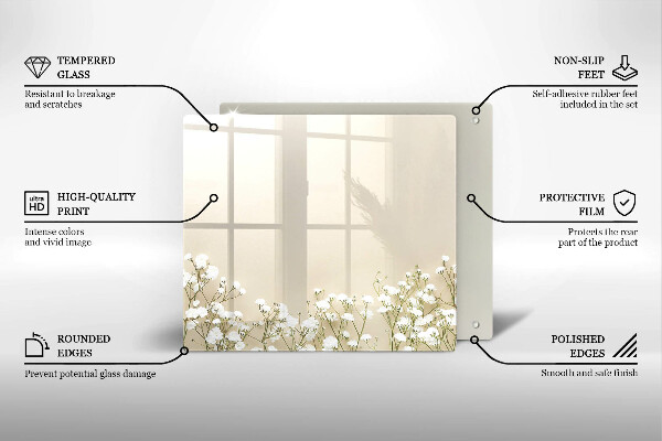 Protection plaque induction Fleurs de bohème en plâtre