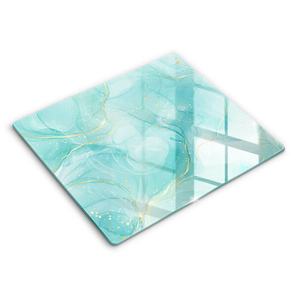 Protection plaque induction Abstraction bleue et dorée