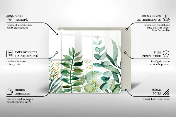 Protection plaque induction Illustration de feuilles de plantes