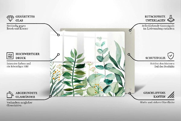 Protection plaque induction Illustration de feuilles de plantes