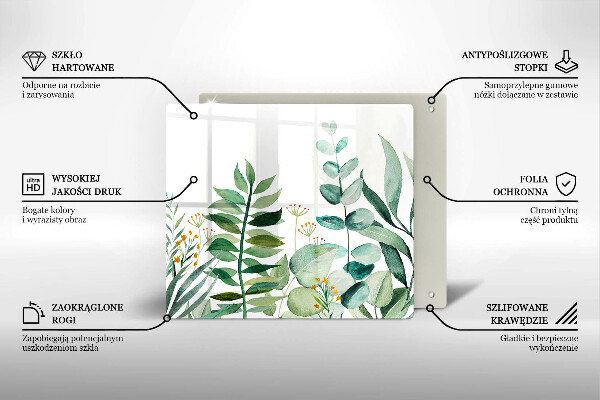 Protection plaque induction Illustration de feuilles de plantes