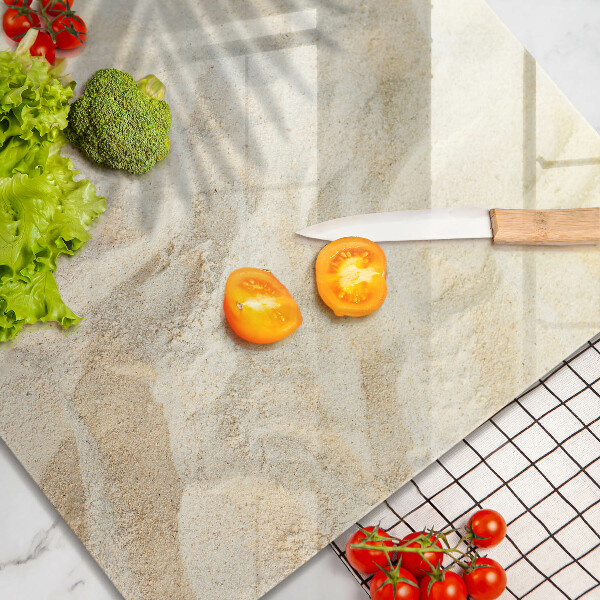 Cache plaque de cuisson Feuilles de palmier et sable