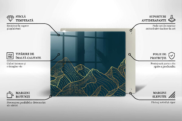 Cache plaque de cuisson Montagnes abstraites