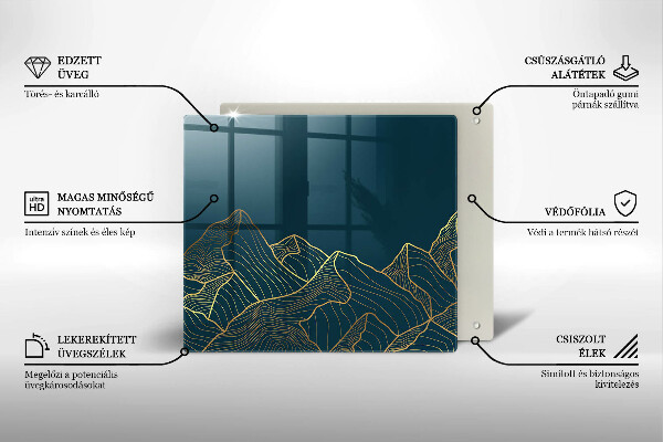 Cache plaque de cuisson Montagnes abstraites