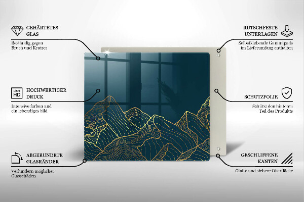 Cache plaque de cuisson Montagnes abstraites