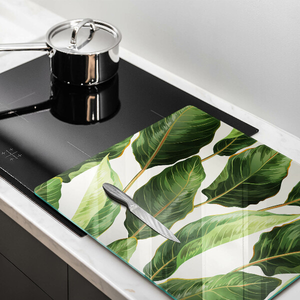 Cache plaque de cuisson Feuilles de banane