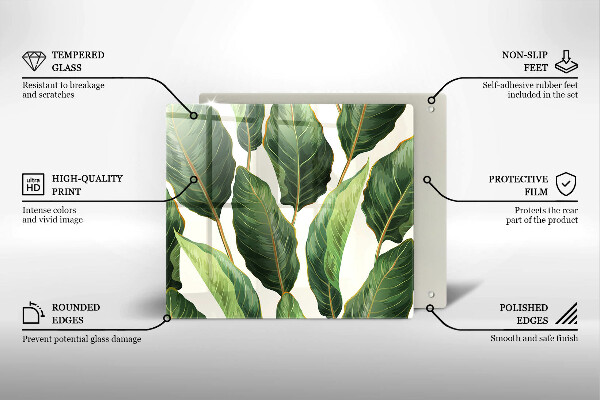 Cache plaque de cuisson Feuilles de banane