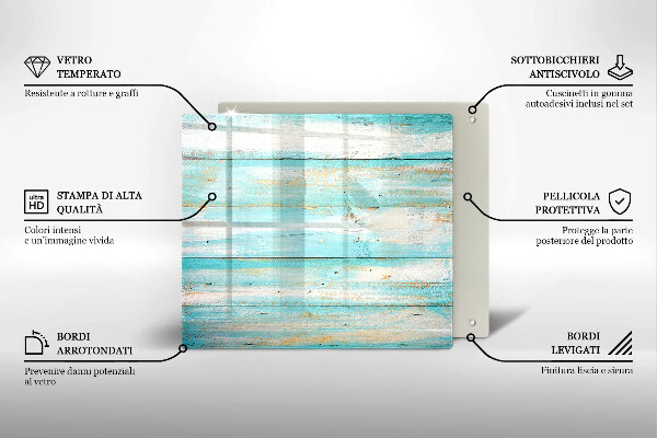 Cache plaque de cuisson Planches de bois vintage