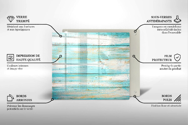 Cache plaque de cuisson Planches de bois vintage