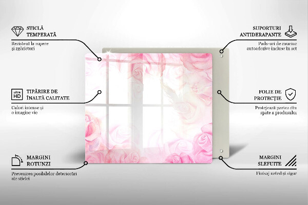 Cache plaque de cuisson Fond de roses délicates