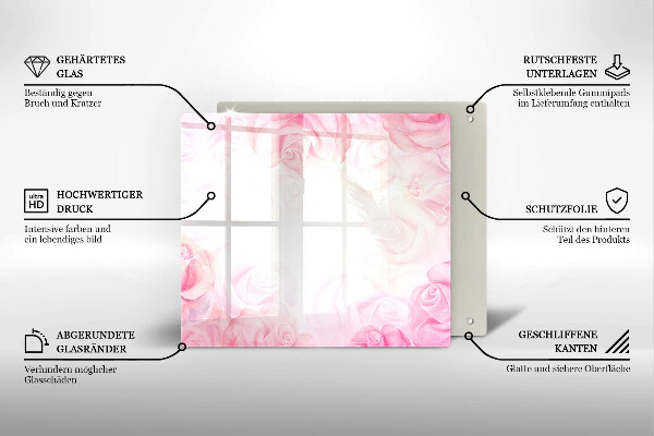 Cache plaque de cuisson Fond de roses délicates