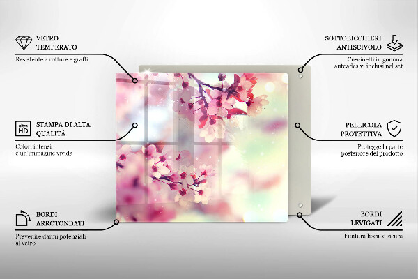 Cache plaque de cuisson Fleurs de pommier nature