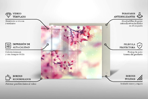 Cache plaque de cuisson Fleurs de pommier nature