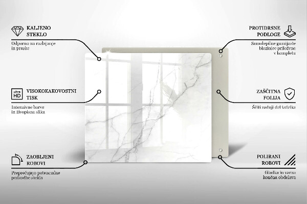 Cache plaque de cuisson Fond de pierre de marbre