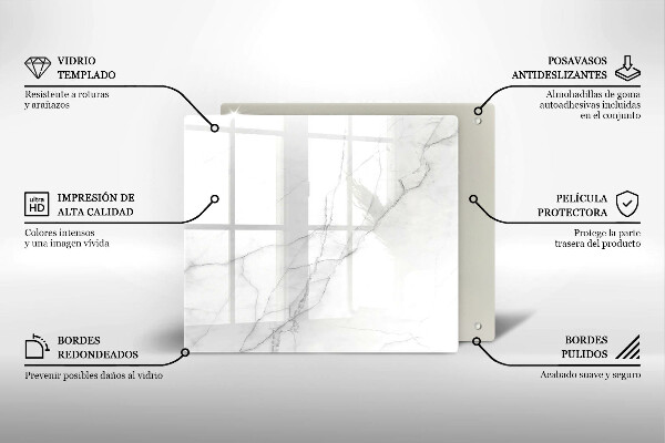 Cache plaque de cuisson Fond de pierre de marbre