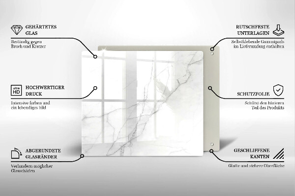 Cache plaque de cuisson Fond de pierre de marbre