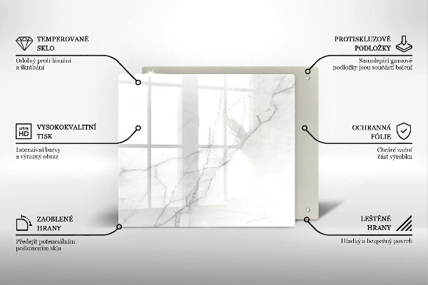 Cache plaque de cuisson Fond de pierre de marbre