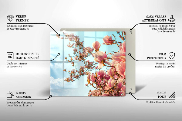 Cache plaque de cuisson Arbre à fleurs roses