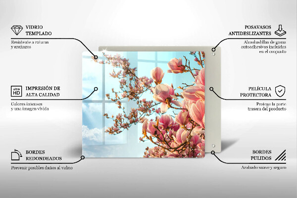 Cache plaque de cuisson Arbre à fleurs roses