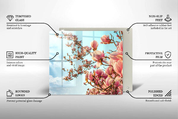 Cache plaque de cuisson Arbre à fleurs roses