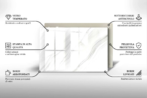 Protège plaque de cuisson Marbre délicat