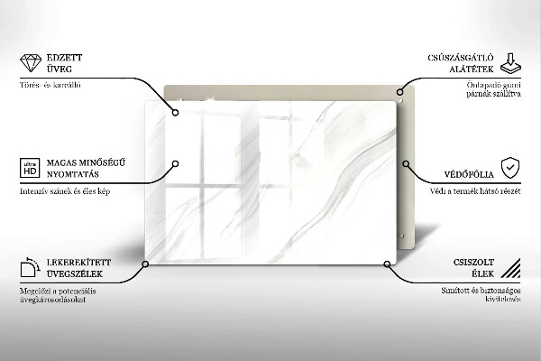 Protège plaque de cuisson Marbre délicat