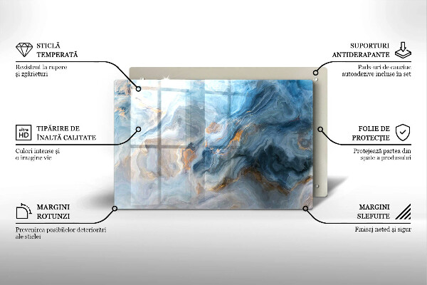 Protège plaque de cuisson Texture de marbre