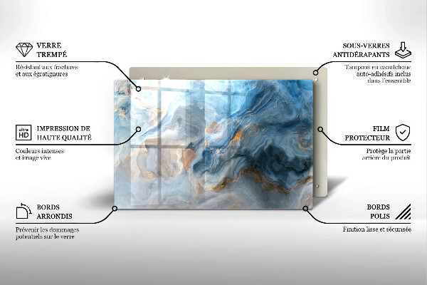 Protège plaque de cuisson Texture de marbre