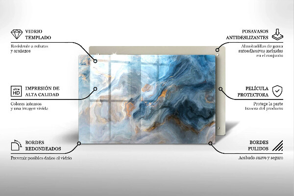 Protège plaque de cuisson Texture de marbre