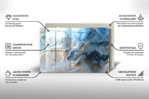 Protège plaque de cuisson Texture de marbre