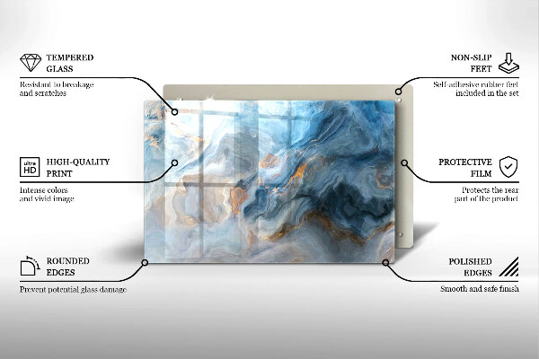 Protège plaque de cuisson Texture de marbre