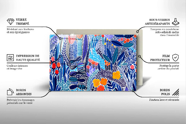 Protection pour plaque de cuisson Prairie peinte