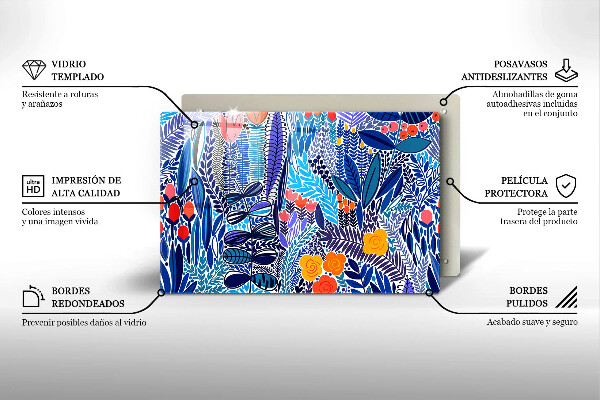 Protection pour plaque de cuisson Prairie peinte