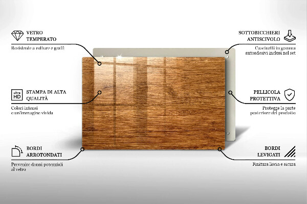 Protège plaque de cuisson Texture de planche de bois