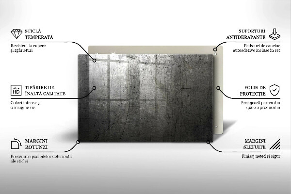 Protège plaque de cuisson Texture métallique