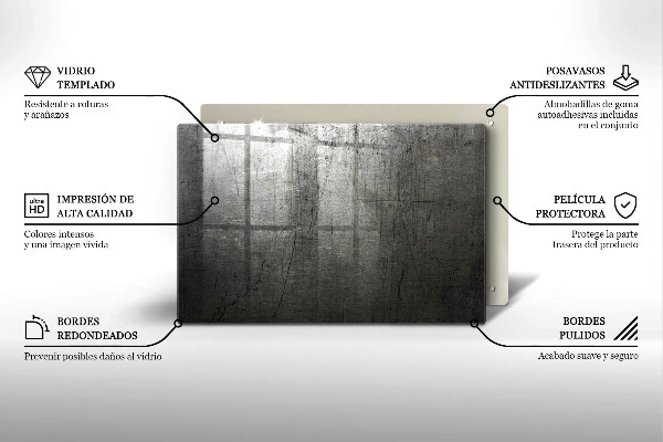 Protège plaque de cuisson Texture métallique